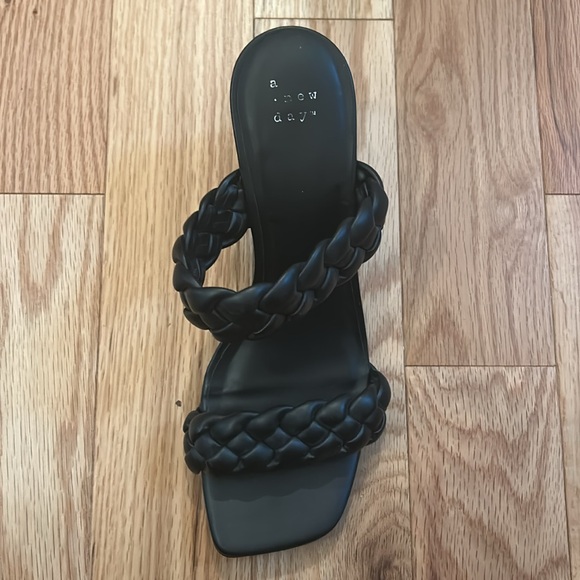 A New Day Elegant Black Braided Heeled Sandals - Picture 2 of 5